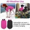 image:imageLelepet Reversible Dog Coat Windproof Dog Puffer Jacket Lightweight VestRose Red