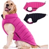 image:imageLelepet Reversible Dog Coat Windproof Dog Puffer Jacket Lightweight VestRose Red