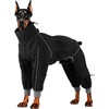 image:imageLelepet Waterproof Dog Raincoat Hooded Dog Rain Jacket for Large DogsBlack