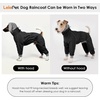 image:imageLelepet Waterproof Dog Raincoat Hooded Dog Rain Jacket for Large DogsBlack