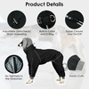 image:imageLelepet Waterproof Dog Raincoat Hooded Dog Rain Jacket for Large DogsBlack