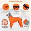 image:imageLelepet Waterproof Dog Raincoat Hooded Dog Rain Jacket for Large DogsOrange