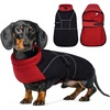 image:imageLelepet Dachshund Coat Waterproof Reflective Dog Coat for Small DogsRed