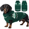 image:imageLelepet Dachshund Sweater with Hood Knit Dog Sweaters for Small Dogs XSXLGreen