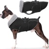 image:imageLelepet Dog Coat Waterproof Dog Jacket Fleece Vest with Adjustable BuckleBlack