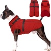 image:imageLelepet Dog Coat for Large Dogs Waterproof Dog Jacket with Harness Built inRed