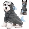 image:imageLelepet Dog Costume Shark Warm Fleece Dog Halloween Hoodie Pink MGrey
