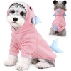 image:imageLelepet Dog Costume Shark Warm Fleece Dog Halloween Hoodie Pink MPink