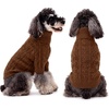 image:imageLelepet Dog Sweater for Medium Dogs Turtleneck Cable Knit Fall Sweatshirt MCoffee Brown
