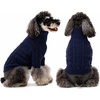image:imageLelepet Dog Sweater for Medium Dogs Turtleneck Cable Knit Fall Sweatshirt MNavy Blue