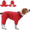 image:imageLelepet Dog Winter Coat Waterproof Dog Jacket Full Body Dog Coat Red XLRedSilver