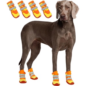 image:imageLelepet 4pcs Dog Shoes for Hot PavementDog Booties for Small Size DogsOrange