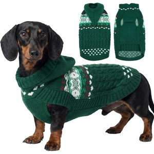 image:imageLelepet Dachshund Sweater with Hood Knit Dog Sweaters for Small Dogs XSXLGreen