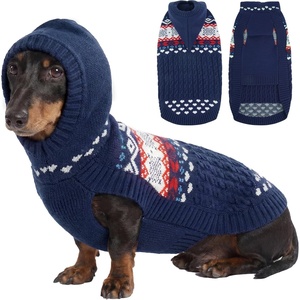 image:imageLelepet Dachshund Sweater with Hood Knit Dog Sweaters for Small Dogs XSXLNavy Blue