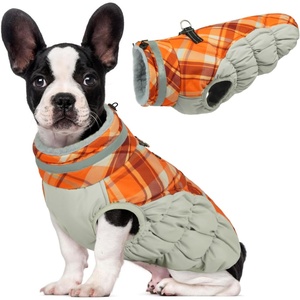 image:imageLelepet Dog Coat Warm Dog Winter Coat Waterproof Dogs Jacket with HarnessOrange Plaid