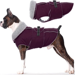image:imageLelepet Dog Coat Waterproof Dog Jacket Fleece Vest with Adjustable BuckleDark Purple