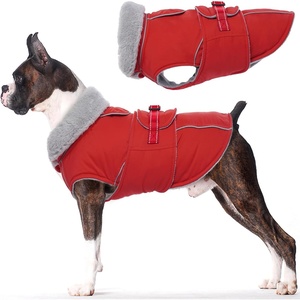 image:imageLelepet Dog Coat Waterproof Dog Jacket Fleece Vest with Adjustable BuckleRed