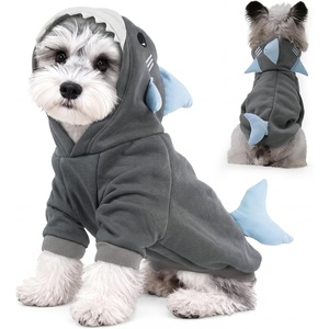 image:imageLelepet Dog Costume Shark Warm Fleece Dog Halloween Hoodie Pink MGrey