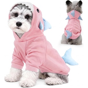 image:imageLelepet Dog Costume Shark Warm Fleece Dog Halloween Hoodie Pink MPink