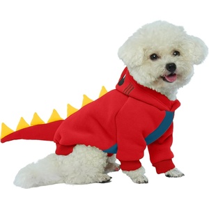 image:imageLelepet Dog Dinosaur Costume Large Dog Halloween Costume Warm Fleece HoodieRed