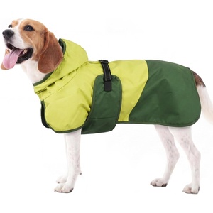image:imageLelepet Dog RaincoatReflective Dog Rain Jacket with HoodLeash HoleS3XLGreen