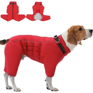 image:imageLelepet Dog Winter Coat Waterproof Dog Jacket Full Body Dog Coat Red XLRedSilver