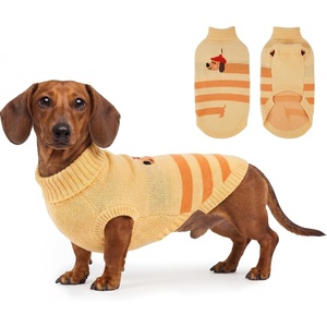 image:imageLelepet Mini Dachshund Sweater with Leash Hole Dachshund Clothes Red XSApricot