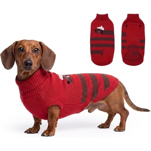image:imageLelepet Mini Dachshund Sweater with Leash Hole Dachshund Clothes Red XSRed