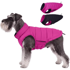 image:imageLelepet Reversible Dog Coat Windproof Dog Puffer Jacket Lightweight VestRose Red