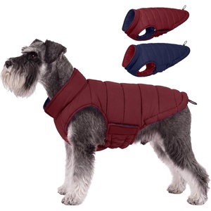 image:imageLelepet Reversible Dog Coat Windproof Dog Puffer Jacket Lightweight VestWine Red