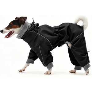 image:imageLelepet Waterproof Dog Raincoat Hooded Dog Rain Jacket for Large DogsBlack